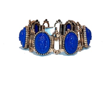 A FABULOUS VINTAGE ART DECO CZECH EGYPTIAN REVIVAL BRACELET PHARAOH