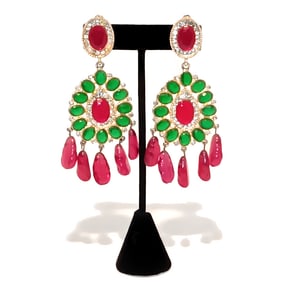 A FINE VINTAGE SIGNED KENNETH JAY LANE EARRINGS