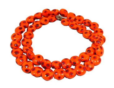 A MASSIVE VENETIAN GLASS MILLEFIORI NECKLACE 36" LONG