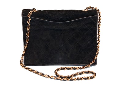 A VINTAGE CLASSIC CHANEL QUILTED MINI FLAP BAG- BLACK LAMBSKIN SERIAL 1148865