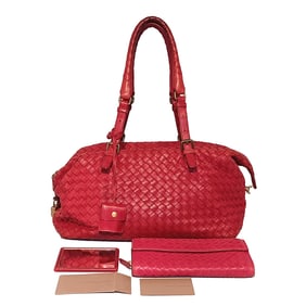 ORIGINAL VINTAGE BOTTEGA VENETA INTRECCIATO WOVEN LEATHER SHOULDER BAG WALLET MIRROR
