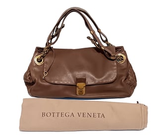 A SUPERB ORIGINAL VINTAGE BOTTEGA VENETA INTRECCIATO HOBO SHOPPER BROWN LAMBSKIN DUST BAG