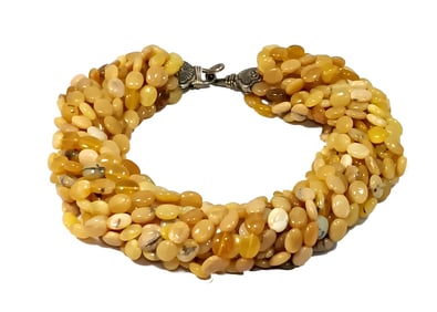 FINE VINTAGE DESIGNER STEPHEN DWECK YELLOW OPALS NECKLACE 13 STRANDS