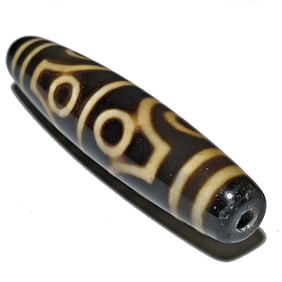 FINE SINO TIBETAN AGATE DZI BEAD 8 EYES 58MM