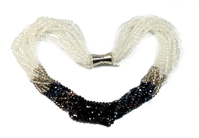 A FABULOUS ITALIAN NECKLACE MULTI STRAND CRYSTALS