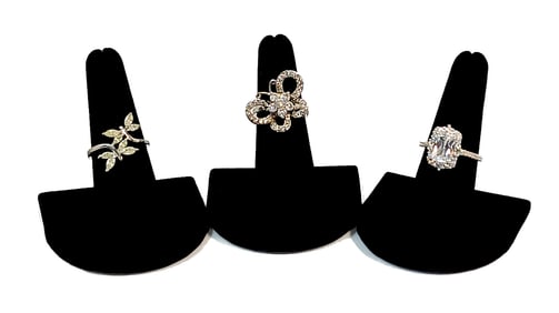 A BEAUTIFUL LOT OF 3 CZ RINGS BUTTERFLIES