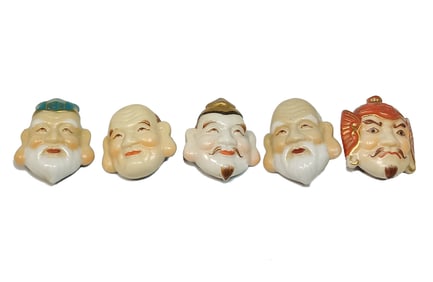 A WONDERFUL JAPANESE LOT OF 5 TOSHIKANE BUTTONS