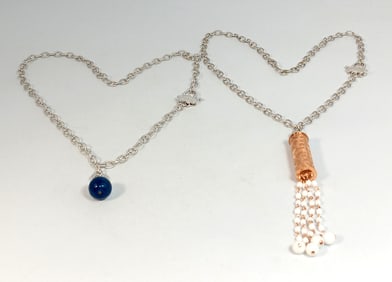 LOT OF 2 ITALIAN SIGNED VINTAGE NECKLACES 23" EACH INVICTA