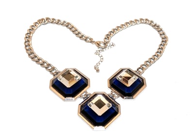 A FABULOUS HIGH END VINTAGE ART DECO NECKLACE 19"
