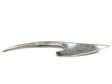 A FINE MODERNIST STERLING BROOCH 4.5" LONG MARKED ORB STERLING
