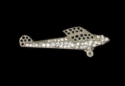 A SUPERB ANTIQUE BROOCH PIN AIRPLANE 2"