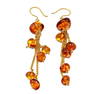 A FINE PAIR OF AMBER  EARRINGS HALLMARKED 8.8 GRAMS