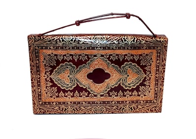 A FINE VINTAGE "MADE IN VENEZIA" GOLD TONE ITALIAN EVENING CLUTCH ORNATE FILIGREE