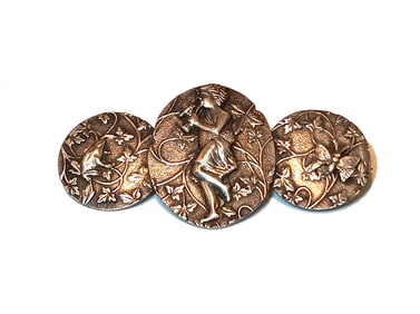 ANTIQUE SIGNED  "STERLING"  "W" (WACHENHEIMER) C. 1890  BROOCH  ART NOUVEAU