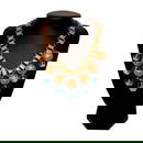 ANTIQUE "POOL OF LIGHT" ROCK CRYSTAL & BRASS BOOK CHAIN NECKLACE  15"  C. 1900-1920