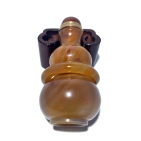 FINE CHINESE CARVED AGATE SNUFF BOTTLE DOUBLE GOURD
