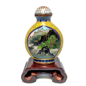 FINE ANTIQUE CHINESE SNUFF BOTTLE CLOISONNE ENAMEL 19C QING