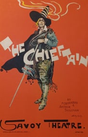 ANTIQUE FRENCH LITHOGRAPH - "THE CHIEFTAIN" SAVOY THEATRE - MAITRES DE L'AFFICHE PL.48 C.1900