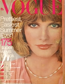 VINTAGE VOGUE MAGAZINE - MAY 1976 - SUPERMODEL COVER & GUCCI CHANEL 5  AD
