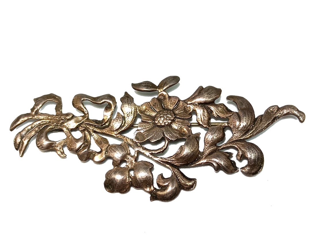 A SUPERB VINTAGE SIGNED  CINI STERLING BROOCH 3.75"   18.5 GRAMS (1 of 6)