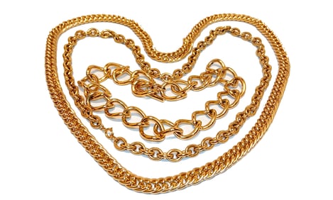 LOT OF 3 HEAVY GOLD-TONE VINTAGE NECKLACES 359 GRAMS TOTAL WEIGHT