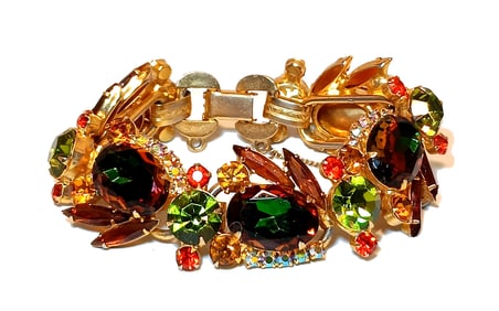 FABULOUS JULIANA VINTAGE RHINESTONE BRACELET 7.25" UNSIGNED