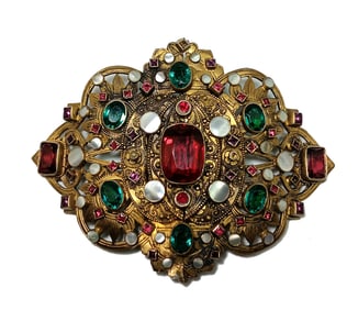 ANTIQUE AUSTRO-HUNGARIAN ART NOUVEAU SIGNED  SASH BUCKLE TURRIET & BARDACH C.1900