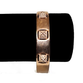 VINTAGE SWAROVSKI ROSE GOLD TONE BRACELET 2.25"D