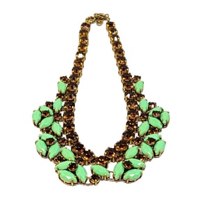 VINTAGE HIGH-END J. CREW STATEMENT NECKLACE PRONG SET