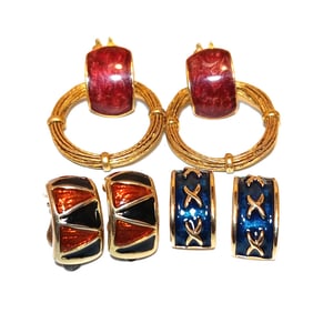 VINTAGE LOT OF THREE PAIRS OF EARRINGS, INCLUDING SIGNED LANDAU