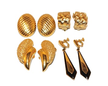 VINTAGE LOT OF FOUR SIGNED EARRINGS -  MONET, NAPIER, CAROLEE &  V