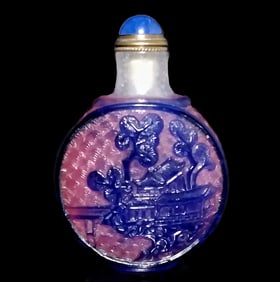 ANTIQUE CHINESE PEKING GLASS SNUFF BOTTLE FORBIDDEN CITY 18-19C
