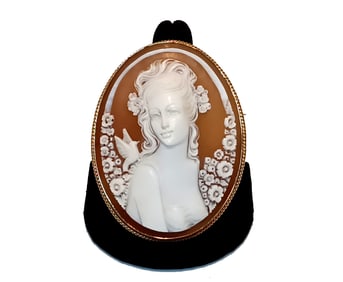 FABULOUS SIGNED ANTIQUE MASTER CAMEO BROOCH SCOTTISH 9CT GOLD FRAME 20 GR