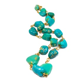 FINE VINTAGE TURQUOISE NECKLACE 18"  39 GR