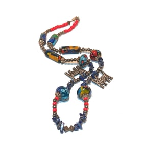 VINTAGE TRADE BEADS NECKLACE 24"