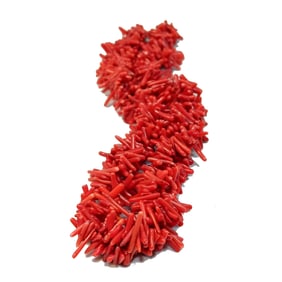 VINTAGE  SUPERB RED CORAL NECKLACE 17"  LONG   91 GRAMS