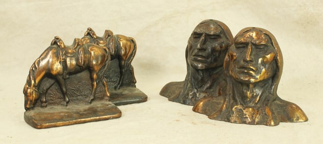 Two Sets of Western Bookends