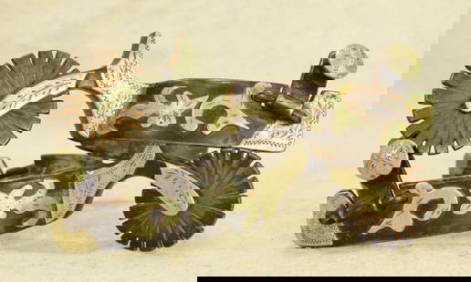 Barnett Silver Spurs: Interesting Texas style spurs, double mounted, with attractive Kelly Bro's Dakota style shanks and huge rowels. Nicely maker marked and numbered.