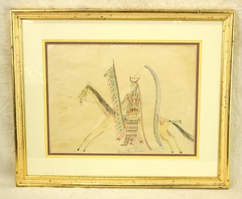 Plains Indian Ledger Drawing
