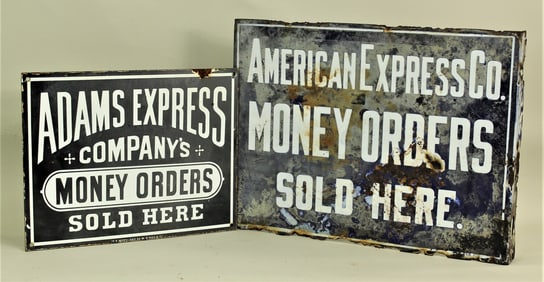Pair of Railway Express Signs