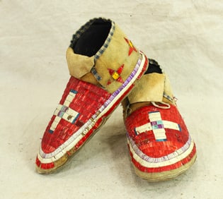 Plains Indian Quilled Moccasins