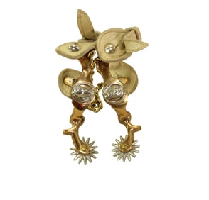 Pair of mint condition August Beurman Hercules Bronze spurs with 3-dimentional horsehead motif,
