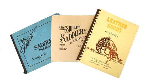 Selection of highly sought after saddle catalogs featuring J.G. Read, Shipley Saddlery and R.T.