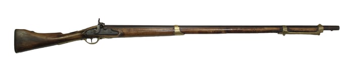 Converted to percussion (69-70 cal.), with a 41” barrel. Solid walnut stock, finish worn lock,