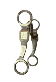 A large #4 McChesney iron grazing bit with wonderful two-tone mountings.