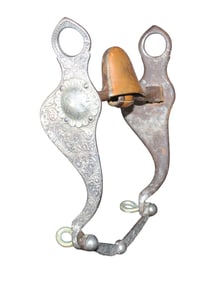 Fully silver overlaid Les Garcia bit with scalloped conchos, mona lisa mouthpiece and good maker's