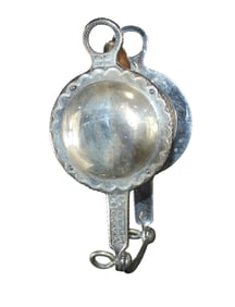 Incredible silver mounted show bit displaying massive 4" conchos, engraved shanks and mona lisa