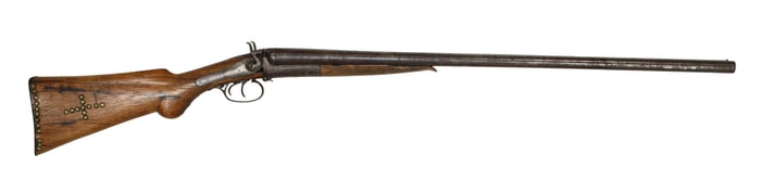A percussion double barrel, side by side shotgun, in 12 gauge, marked J.D. & Co. on the lock,