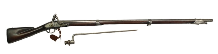 In the era of the War of 1812, 69 caliber, made in the style of the Model 1875. Correctly marked