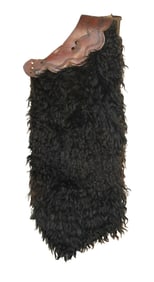 Rarely seen pair of 21" long black angora serape style saddlebags, with large panels of wonderful